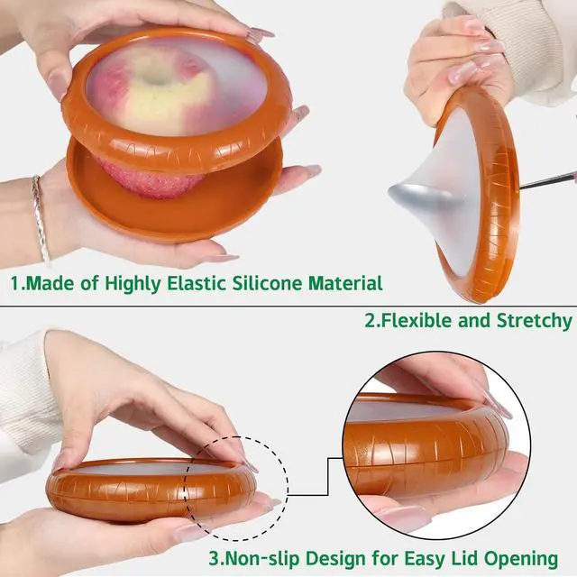 Alt view image 5 of 7 - Avocado Saver and Tomato Holder - Set of 4 Reusable Storage Containers for Fridge - Ideal for Garlic, Onions, Lemons, and Potatoes