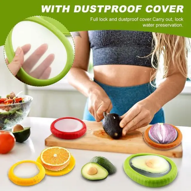 Alt view image 6 of 7 - Avocado Saver and Tomato Holder - Set of 4 Reusable Storage Containers for Fridge - Ideal for Garlic, Onions, Lemons, and Potatoes