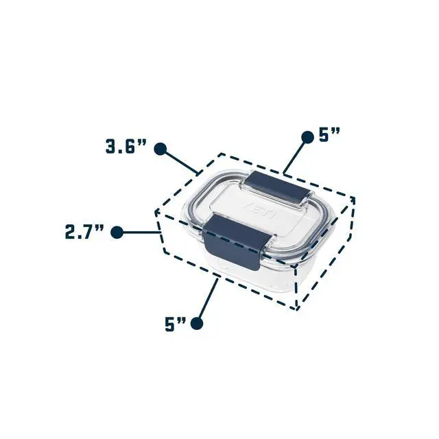 Alt view image 2 of 7 - Food Storage Container, BPA Free, Locking & Airtight Lid, Microwave, Freezer, and Dishwasher Safe, Leak-Proof, Cooler and Thin Ice Compatible, Small