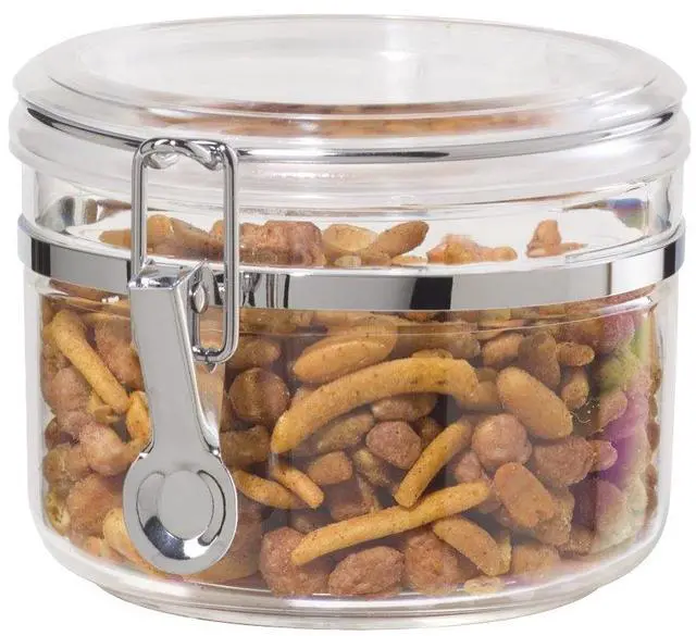 Main image of Clear Canister with Clamp Lid, 28 oz - Large Airtight Food Storage Container, for Kitchen & Pantry Storage of Bulk, Dry Foods Including Pasta, Flour, Sugar, Coffee, Rice, Tea, Spices & Herbs