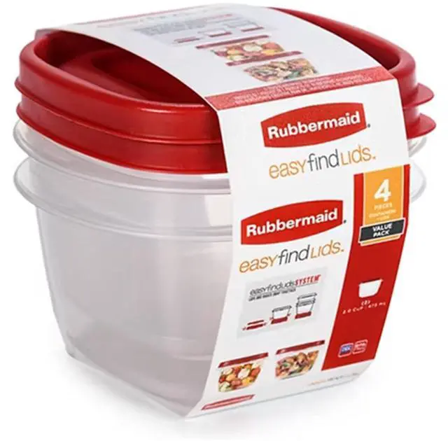 Alt view image 6 of 6 - Easy Find Lids Food Storage Containers, 2 Cup, Racer Red, 4-Piece Set