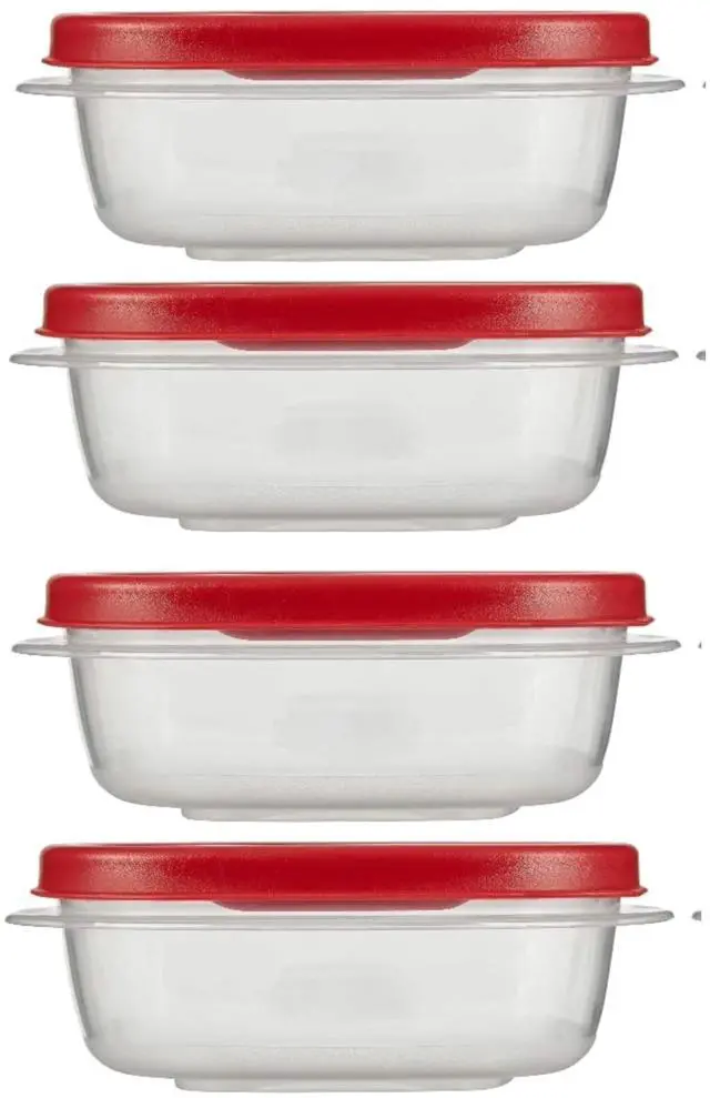 Main image of Rubber maid Food Storage Containers, 1.25 Cup Food Storage Containers, 9 Peice Set, Easy Find Lids, 4 Containers, 4 Lids