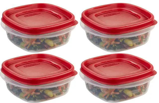 Alt view image 5 of 6 - Rubber maid Food Storage Containers, 1.25 Cup Food Storage Containers, 9 Peice Set, Easy Find Lids, 4 Containers, 4 Lids