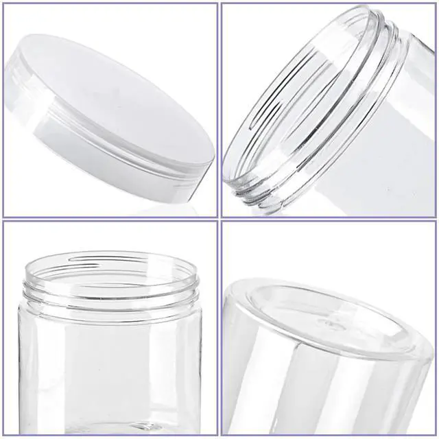 Alt view image 3 of 7 - 20 Pack 4oz Clear Plastic Jars with Lids,115ml Wide-Mouth Refillable Storage Containers,Empty Round Containers for Candy,Beads,Lotion,Slime Making and Food Storage
