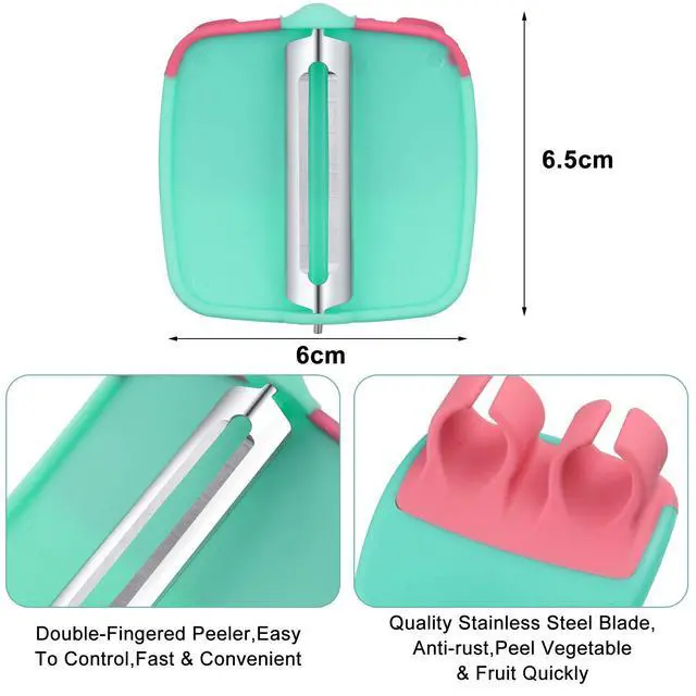 Alt view image 2 of 6 - 4 Pieces Finger Vegetable Palm Peeler Kitchen Fruit Potato Peeler with Comfortable Rubber Finger Grip For Pumpkin Carrot Cucumber Potato