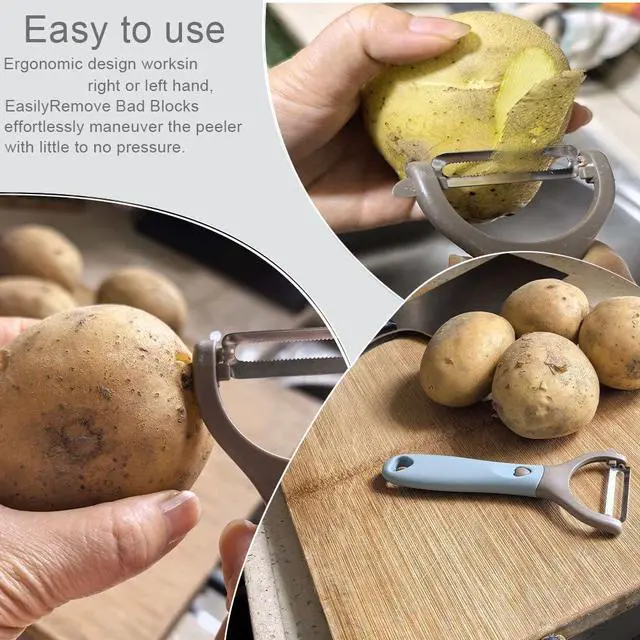 Alt view image 4 of 5 - 3Pack Carrots Potato Vegetable Peelers for Kitchen fruit Y Peeler for Apples with Carbon Steel Blade