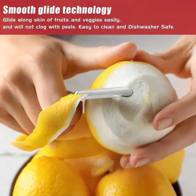 Alt view image 4 of 7 - #1071 Vegetable Peeler, Stainless Steel Fruit Potato Peeler, Swivel Vegetable Peeler with Easy Grip Ergonomic Handle & Ultra Sharp Stainless Steel Blades, 7 1/4 Inch Black