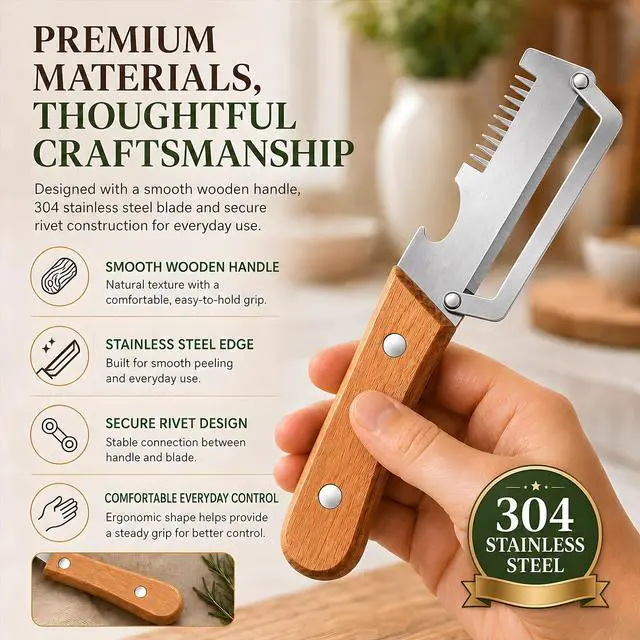 Alt view image 3 of 7 - 2026 NEW Multifunctional Vegetable Peeler, 3-in-1 Stainless Steel Kitchen Peeler and Julienne Peeler for Potatoes, Carrots, Cucumbers, Apples, Fruits and Vegetables(1PCS)