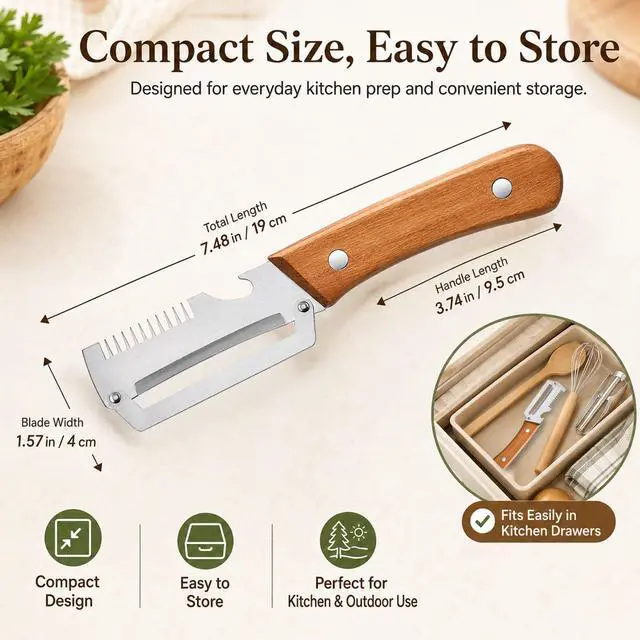 Alt view image 7 of 7 - 2026 NEW Multifunctional Vegetable Peeler, 3-in-1 Stainless Steel Kitchen Peeler and Julienne Peeler for Potatoes, Carrots, Cucumbers, Apples, Fruits and Vegetables(1PCS)