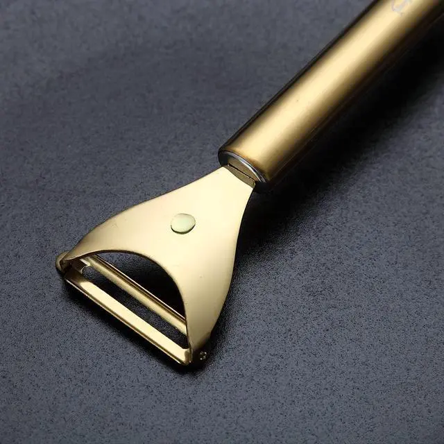 Alt view image 5 of 7 - Gold Potato Vegetable And Fruit Peelers For Kitchen, Kyraton Titanium Gold Plating Stainless Steel Peelers,Sharp Blade And Ergonomic Non Slip Easy To Grip Set Of 2