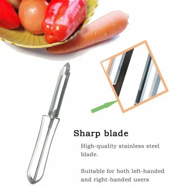 Alt view image 4 of 7 - 2PCS Stainless Steel Vegetable & Potato Peeler Sharp Blade Dual Handed