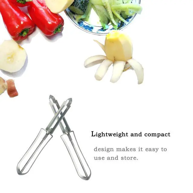 Alt view image 5 of 7 - 2PCS Stainless Steel Vegetable & Potato Peeler Sharp Blade Dual Handed