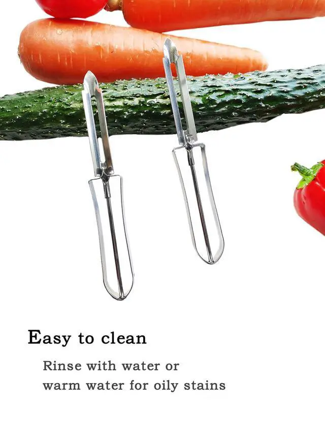 Alt view image 6 of 7 - 2PCS Stainless Steel Vegetable & Potato Peeler Sharp Blade Dual Handed