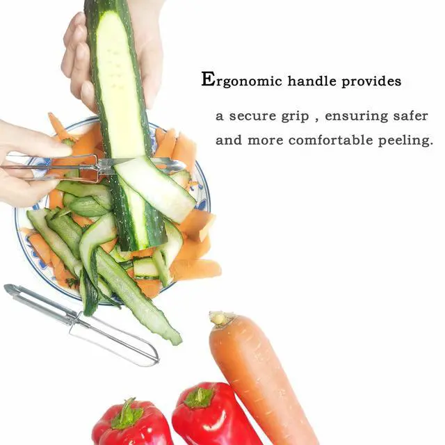 Alt view image 2 of 7 - 2PCS Stainless Steel Vegetable & Potato Peeler Sharp Blade Dual Handed