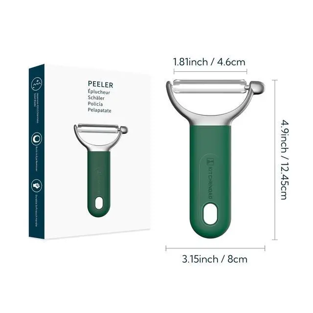 Alt view image 7 of 7 - Swivel Vegetable Potato Peeler for Kitchen, Japanese Stainless Steel Sharp Blade, Heavy Duty Die-cast Construction Y Peeler, Built-in Eye Remover, Soft-touch Handle, Dishwasher Safe, Green