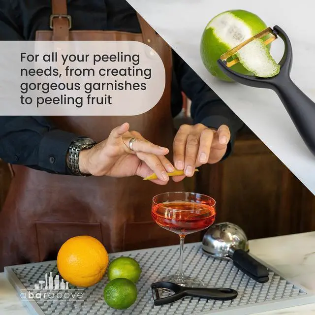 Alt view image 3 of 6 - Gold Citrus Peeler, Stainless Steel Fruit Peeler for Garnishes, Cocktail Twists, Comfortable Grip Peeling Tool for Oranges, Lemons, Limes, Bartender Accessory, Kitchen Essentials, Silver