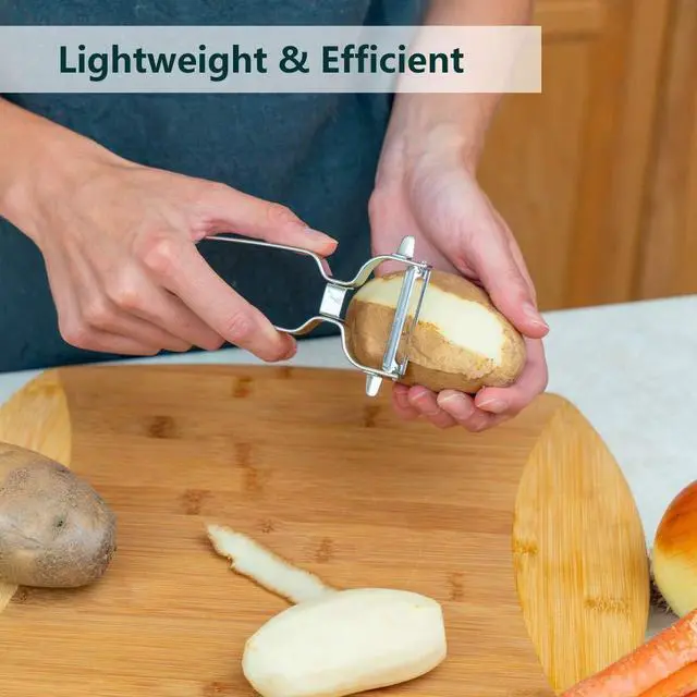 Alt view image 3 of 6 - 2 Pack Vegetable Peeler Stainless Steel for Kitchen - Y Peeler Safe to Use, Veggie Potato Fruit Carrot Cucumber Peeler, Easy to Peel & Clean