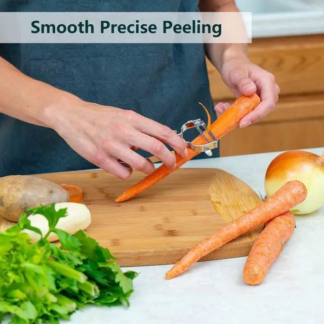 Alt view image 5 of 6 - 2 Pack Vegetable Peeler Stainless Steel for Kitchen - Y Peeler Safe to Use, Veggie Potato Fruit Carrot Cucumber Peeler, Easy to Peel & Clean