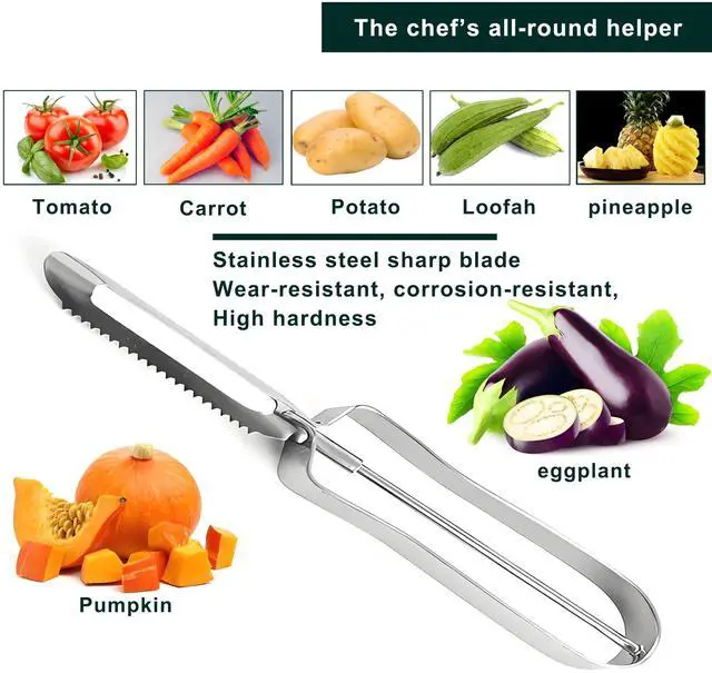 Alt view image 3 of 7 - Potato Peelers for Kitchen, 2 Pcs, Just Like Mom's old steel Peeler