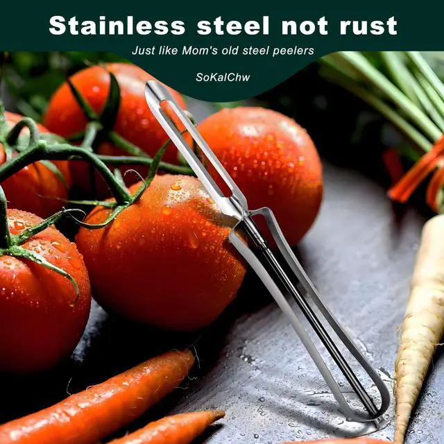 Alt view image 4 of 7 - Potato Peelers for Kitchen, 2 Pcs, Just Like Mom's old steel Peeler