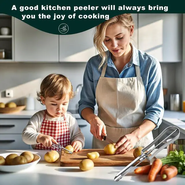 Alt view image 6 of 7 - Potato Peelers for Kitchen, 2 Pcs, Just Like Mom's old steel Peeler