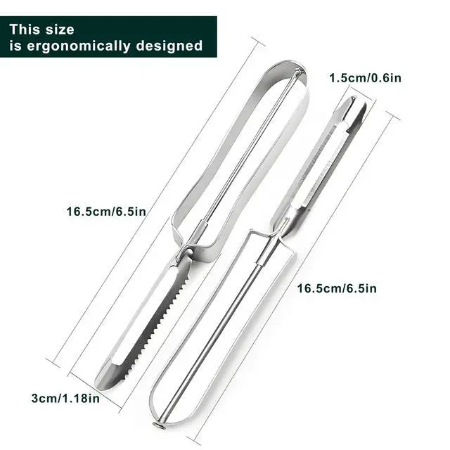 Alt view image 7 of 7 - Potato Peelers for Kitchen, 2 Pcs, Just Like Mom's old steel Peeler
