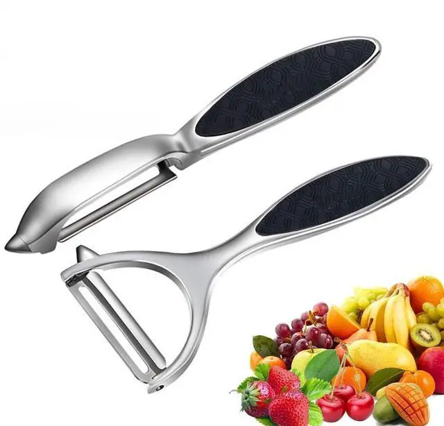 Main image of Vegetable Peeler, Stainless Steel Multi-function Potato Fruit Peeler Set, Y & I Shape Swivel Blades Kitchen Household Peeling Tools