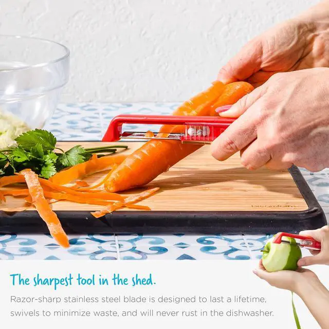 Alt view image 6 of 7 - Sharple Self-Sharpening Vegetable Peeler - Red