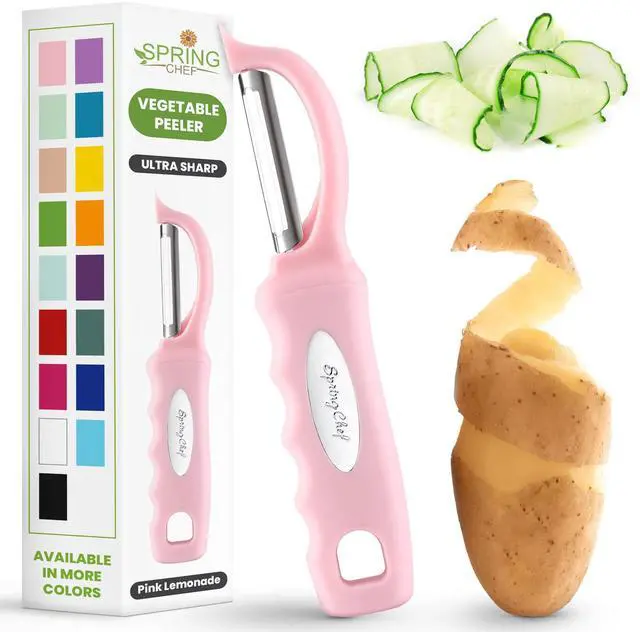 Main image of Premium Swivel Vegetable Peeler, Soft Grip Handle and Ultra Sharp Stainless Steel Blades - Perfect Kitchen Peeler For Veggie, Fruit, Potato, Carrot, Apple - Pink Lemonade