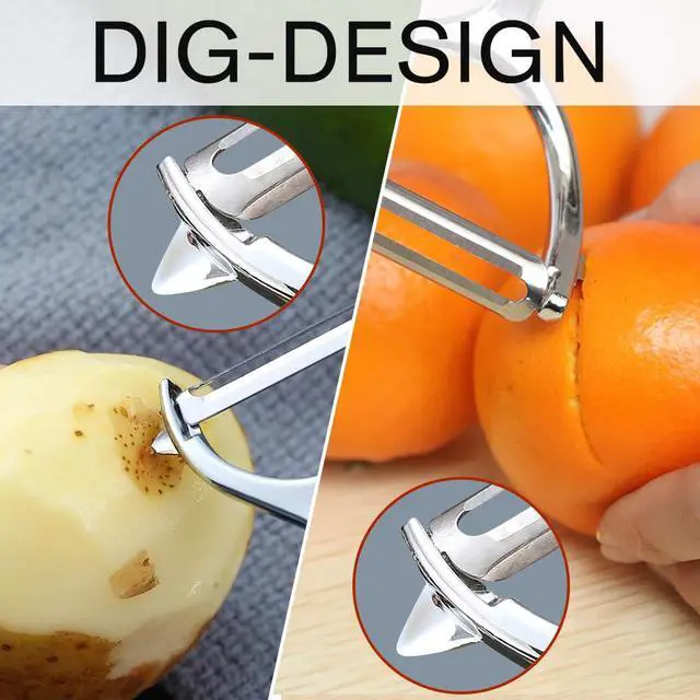 Alt view image 4 of 5 - Vegetable peelers for Kitchen, Y shaped peeler for Vegetables, Fruits, Potatoes with Ergonomic Grip, 1 Pack