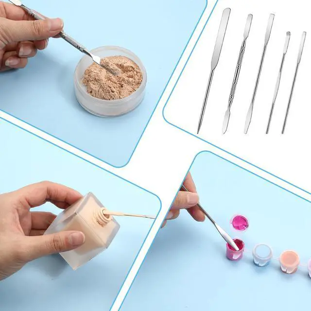 Alt view image 7 of 7 - 5 Pcs Metal Spatula Set, Stainless Steel Lab Spatula, Double-Ended Micro Spatulas for Lab Spatulas Sampling and Mixing