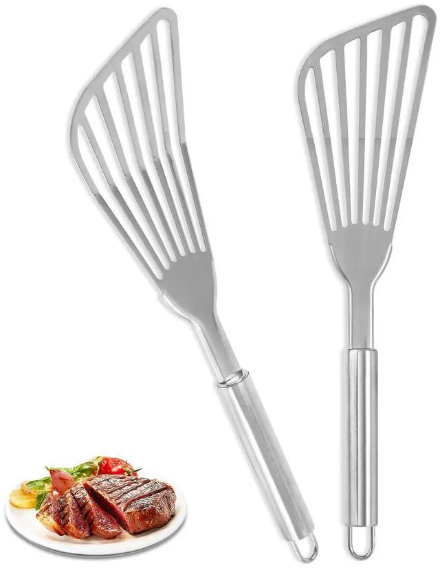 Main image of 2Pack Fish Spatula Stainless Steel,Premium Fish Turner Spatula,Flexible Barbecue Turner,Metal Slotted Spatula For Flipping Fish Egg Patties Fries Pancake Steak