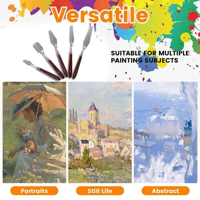 Alt view image 7 of 7 - 10PCS Palette Knife, Stainless Steel Painting Knife Set, Flexible Spatula Pallet Knife, Metal Artist Knives, Oil Painting Accessories Color Mixing Scraper for Oil, Canvas, Acrylic Painting