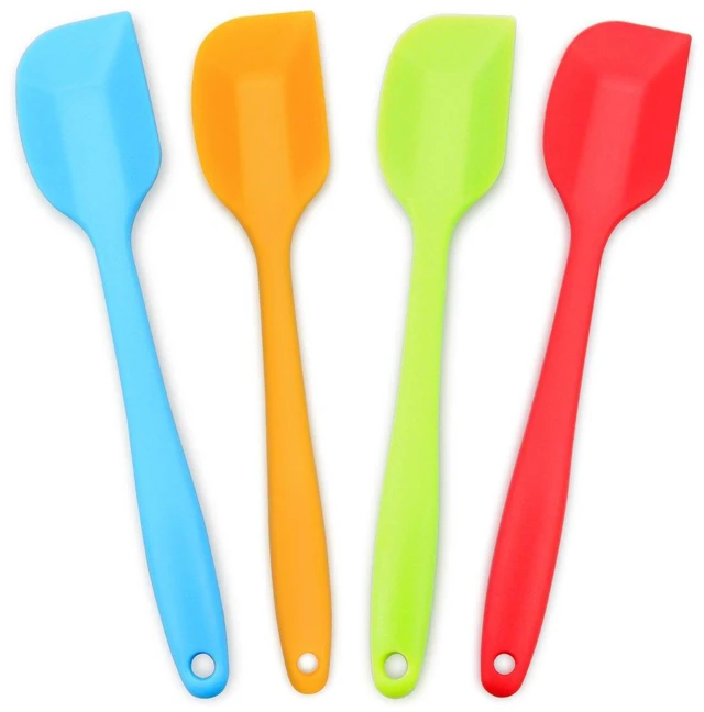 Main image of 4-Piece Silicone Spatula Set with Stainless Steel Core, Small, Multicolor | Heat-resistant Rubber Spatulas for Jars, Spreading and Scraping, BPA-free Silicone, Dishwasher Safe, Nonstick Cookware