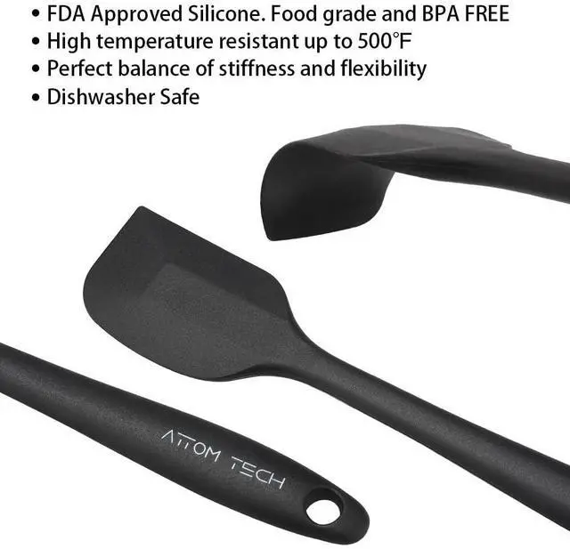 Alt view image 3 of 7 - Silicone Spatula Set of 4, 500°F Heat Resistant BPA Free