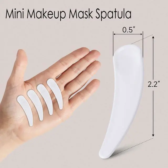 Alt view image 2 of 7 - 100PCS Cosmetic Spatulas, Small Makeup Spatula, Mini Plastic Makeup Scoop for Mixing and Sampling, Skin Care Facial Cream Mask Spatula (White)