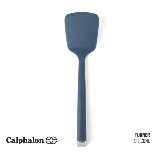 Alt view image 2 of 7 - Edge Silicone Turner, Flexible Silicone Cooking Spatula with Reinforced Core, Heat-Resistant Nonstick-Safe Turner for Flipping & Cooking, Navy