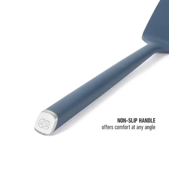 Alt view image 6 of 7 - Edge Silicone Turner, Flexible Silicone Cooking Spatula with Reinforced Core, Heat-Resistant Nonstick-Safe Turner for Flipping & Cooking, Navy