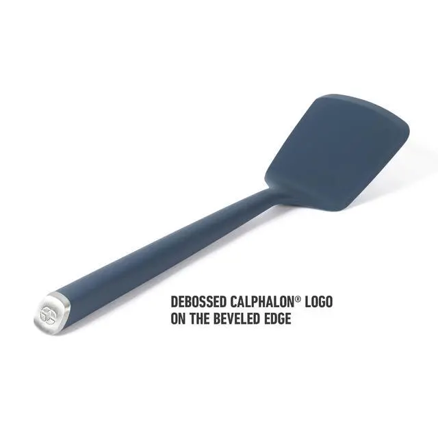 Alt view image 7 of 7 - Edge Silicone Turner, Flexible Silicone Cooking Spatula with Reinforced Core, Heat-Resistant Nonstick-Safe Turner for Flipping & Cooking, Navy