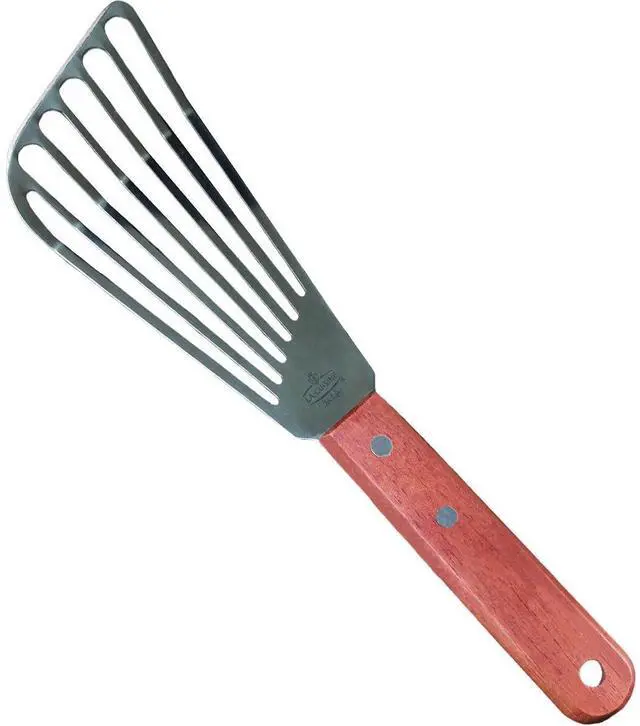 Main image of Fish Slotted Spatula Turner with Beveled Edged Stainless Steel, For Flipping Fish Egg Pancake Patties Fries. Blade 6.5", Size 11"