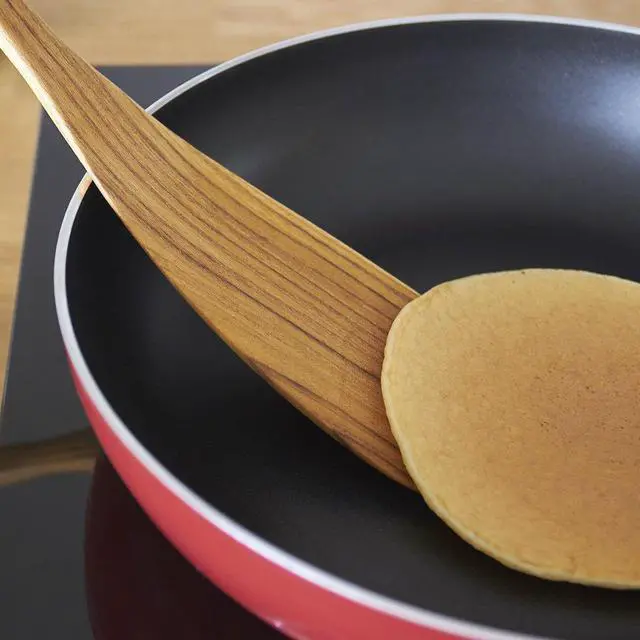 Alt view image 4 of 5 - 11.5 Inch Teak Wood Spatula/Turner for RIGHT Hand | Versatile Spatula, Durable, Healthy and High Moist Resistance for Non Stick Cookware