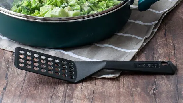 Alt view image 6 of 6 - Black Nonstick Slotted Spatula/Turner for Crepes, Eggs, Brownies, Lasagna
