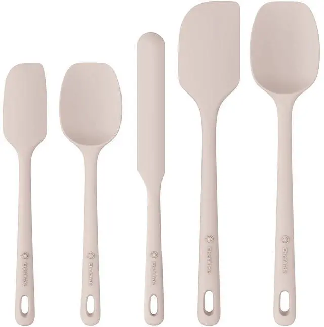 Main image of 5 Pieces Silicone Spatula Set, Food Grade Rubber Spatula, Upgrade Strong Handle with Ergonomic Grip, Heat Resistant Up to 600°F for Nonstick Cookware, Cooking