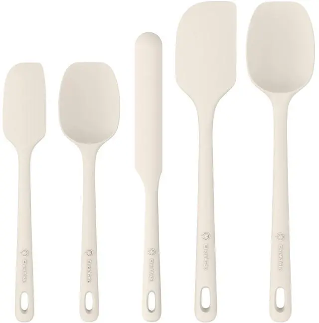Main image of 5 Pieces Silicone Spatula Set, Food Grade Rubber Spatula, Upgrade Strong Handle with Ergonomic Grip, Heat Resistant Up to 600°F for Nonstick Cookware, Cooking