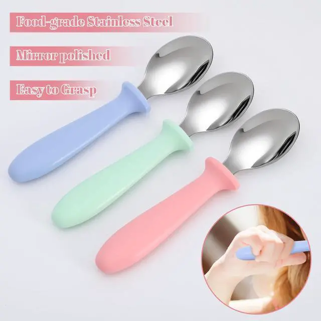 Alt view image 3 of 7 - 6-Pack Toddler Spoons, Stainless Steel with Plastic Handle