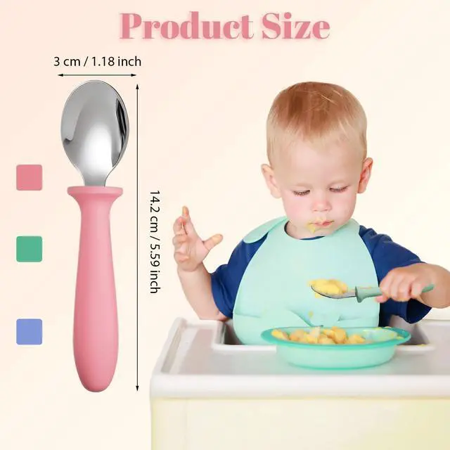 Alt view image 2 of 7 - 6-Pack Toddler Spoons, Stainless Steel with Plastic Handle