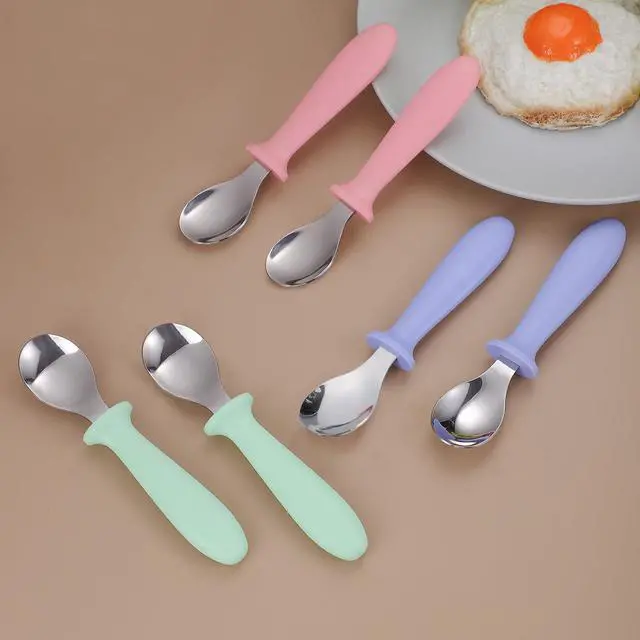 Alt view image 7 of 7 - 6-Pack Toddler Spoons, Stainless Steel with Plastic Handle