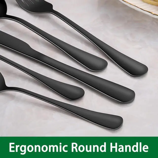 Alt view image 4 of 7 - Black Soup Sooon,8 PCs 7.3 Inch Dinner Spoons,PVD Black Stainless Steel Table Spoons,Dishwasher Safe Metal Tablespoon for Home,Party or Restaurant