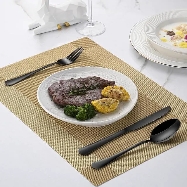 Alt view image 7 of 7 - Black Soup Sooon,8 PCs 7.3 Inch Dinner Spoons,PVD Black Stainless Steel Table Spoons,Dishwasher Safe Metal Tablespoon for Home,Party or Restaurant