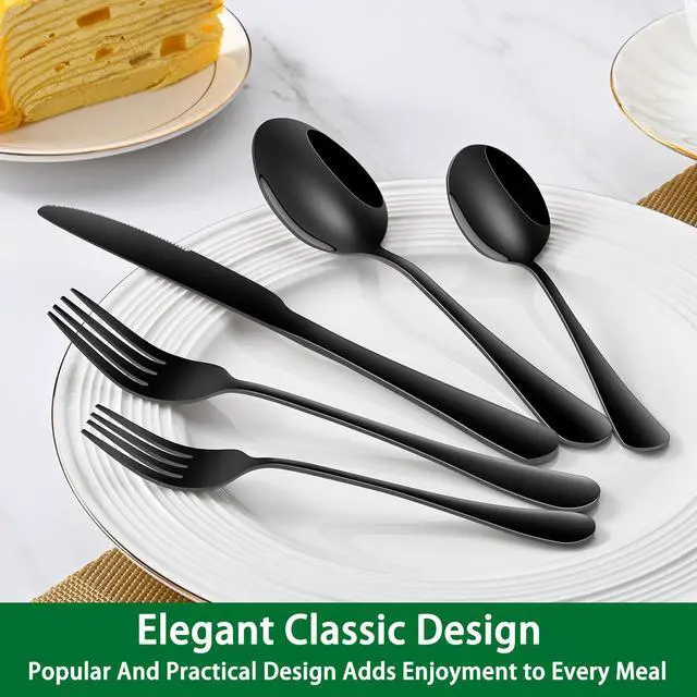 Alt view image 5 of 7 - Black Soup Sooon,8 PCs 7.3 Inch Dinner Spoons,PVD Black Stainless Steel Table Spoons,Dishwasher Safe Metal Tablespoon for Home,Party or Restaurant